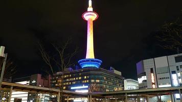 Timelapse Kyoto tower in Kyoto, Japan