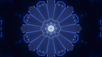 3D-Tunnel mit leuchtend blauem Ornament video