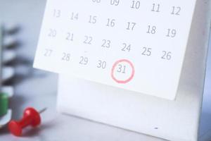 Deadline concept with red mark on calendar date photo