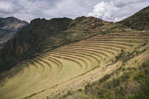 Agricultural terraces in Pisac, Peru photo