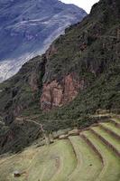 Agricultural terraces in Pisac, Peru photo