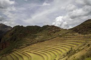 Agricultural terraces in Pisac, Peru photo
