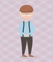 Cute senior citizen man vector