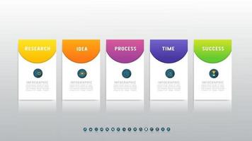 Abstract infographics 5 number options for workflow or presentation. vector
