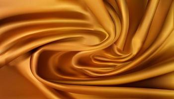 gold silky fabric abstract background 3d illustration realistic style vector