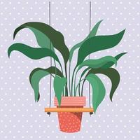 houseplant in a macrame hanger vector