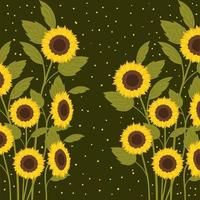 beautiful sunflowers garden scene vector