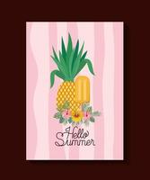 Hello summer and vacation frame design vector