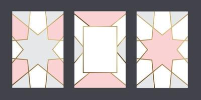 getting cards geometric pastel colour background with gold line for text message vector design