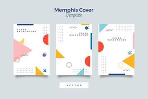 Memphis covers set templates with geometric shapes vector