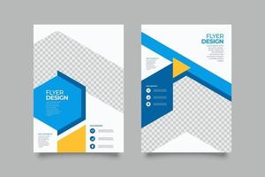 Modern blue abstract commercial flyer business template vector