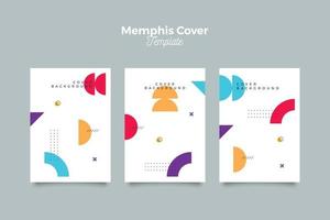 Geometric 90-s style memphis pattern in a trendy and soft color vector