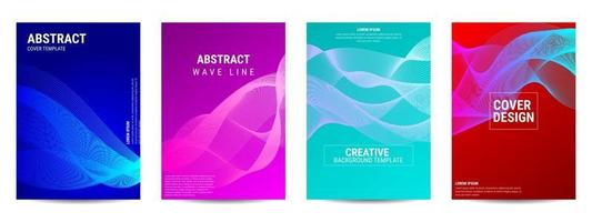 Cover design geometric wavy line vector