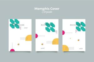 Geometric 90-s style memphis pattern in a cover vector