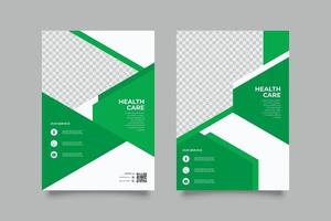 Flat green flyer healthcare promotion template vector