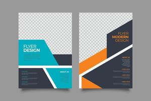 two tones template abstract business flyer vector