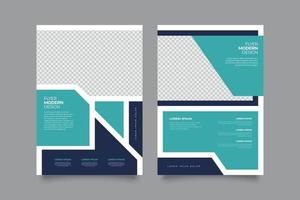 Modern blue corporative flyer print template vector