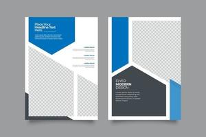 Geometric corporative flyer template vector