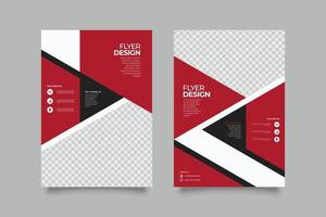 Template abstract red business flyer vector