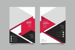 Template red abstract business flyer vector