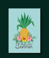 Hello summer and vacation frame design vector