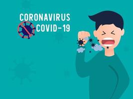 Detener los síntomas de la propagación de la enfermedad y prevenir el estornudo del coronavirus. vector