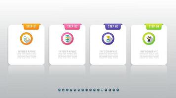 Infographic square design with 4 options for business concept. vector