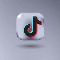 Tik Tok 3d icon vector