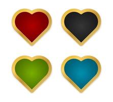 gold frame heart vector