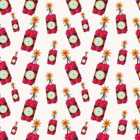 tnt explosion dynamite bomb seamless pattern illustration background vector