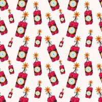 tnt explosion dynamite bomb seamless pattern illustration background vector