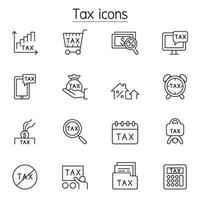 Tax icons set in thin line style vector