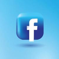 icono de facebook 3d vector