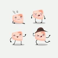 cute tofu character vector