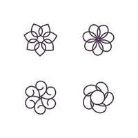 conjunto de logotipo de adorno de flores, ilustración vectorial. vector