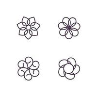 Set of flower ornament logo, Vector illustration.