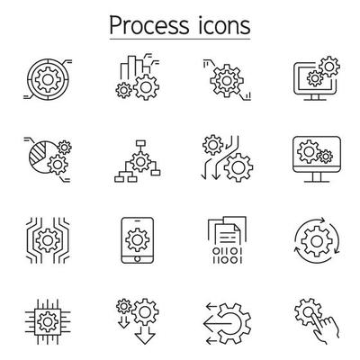 Process icon set vector illustration graphic design 2135143 Vector Art