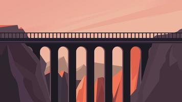 Bridge over the canyon vector