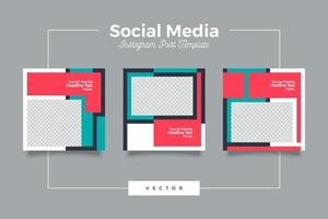 Dynamic geometric instagram post feed template vector