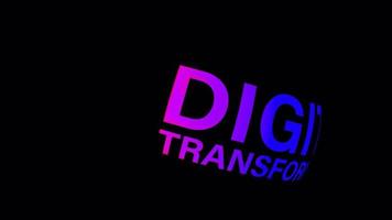 colorido título de transformación digital con canal alfa video