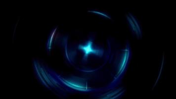 movimento de loop de tecnologia azul escuro com elemento de engrenagem hud video