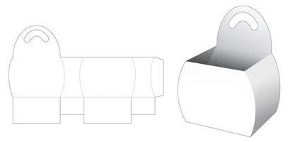 cuenco lateral curvo con plantilla troquelada de asa vector