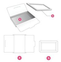 Tin box with insert supporter die cut template vector