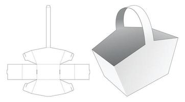 Bag with handle die cut template vector