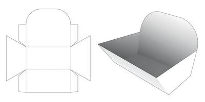 Plantilla troquelada de bandeja en forma trapezoidal vector