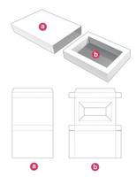 Insertar caja rectangular con tapa plantilla troquelada vector