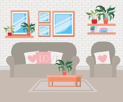 beautiful living room house scene vector