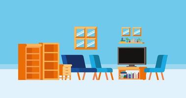 Home study room with books design vector