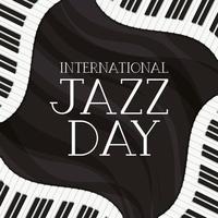 jazz day poster with piano keyboard vector