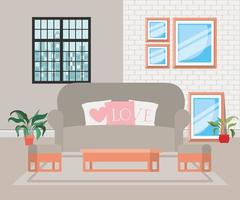 beautiful living room house scene vector